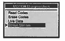 3) Stisknutím tlačítka EXIT se vrátíte do nabídky MOTOR Diagnostics. 2.