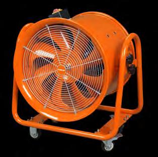 ÎÎ Jednoduchá a rychlá změna ze stabilního na mobilní použití pomocí křídlových šroubů a odnímatelné základny Mobilní ventilátor MV 50 ÎÎ Pro odvádění