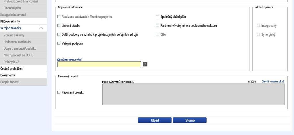 Na záložce Projekt žadatel vyplní Název projektu CZ, Název projektu EN, Anotaci Projektu, ve které stručně popíše předmět předkládaného projektového záměru, ze kterého bude jednoznačně patrné