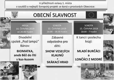 30 SĽUK 70, slavnostní pořad k 70. výročí uměleckého kolektivu - Areál Jízdy králů, Kunovice 22.00 Večerní zábava - Areál Jízdy králů, Kunovice Sobota 22. června 2019 8.
