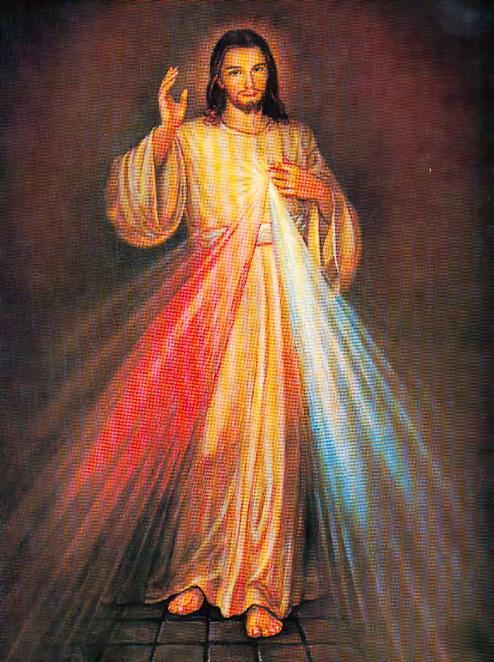 Fig. 10. The picture of Jesus Christ informs about correct standing. (1) Scoliosis affected children should only stand on the left leg.