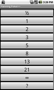 Na výběr jsou 4 sekvence: 1, 2, 3, 5, 8 1, 2, 3, 5, 8, 13, 21 1, 2, 3, 5, 8, 13, 20, 40, 100 1, 2, 5, 10, 20, 50, 100 Ke každé sekvenci si uživatel může zvolit, zda chce mít k dispozici i kartu s