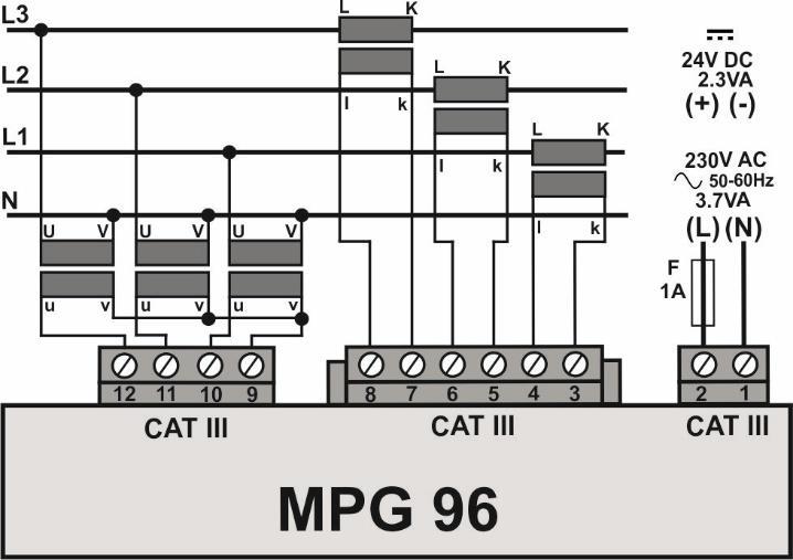 PŘIPOJOVACÍ SCHÉMA MPG96 34x Zapojení s