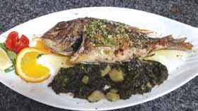 beet, potatoes Dentex Fish- Mangold, Kartoffeln Orate