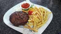 cheese-pommes,onion,ajvar Gefühle Burger mit Käse-Pommes,Zwiebel,Ajvar Polpettone