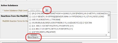 Active substance grouping Vyhledávání