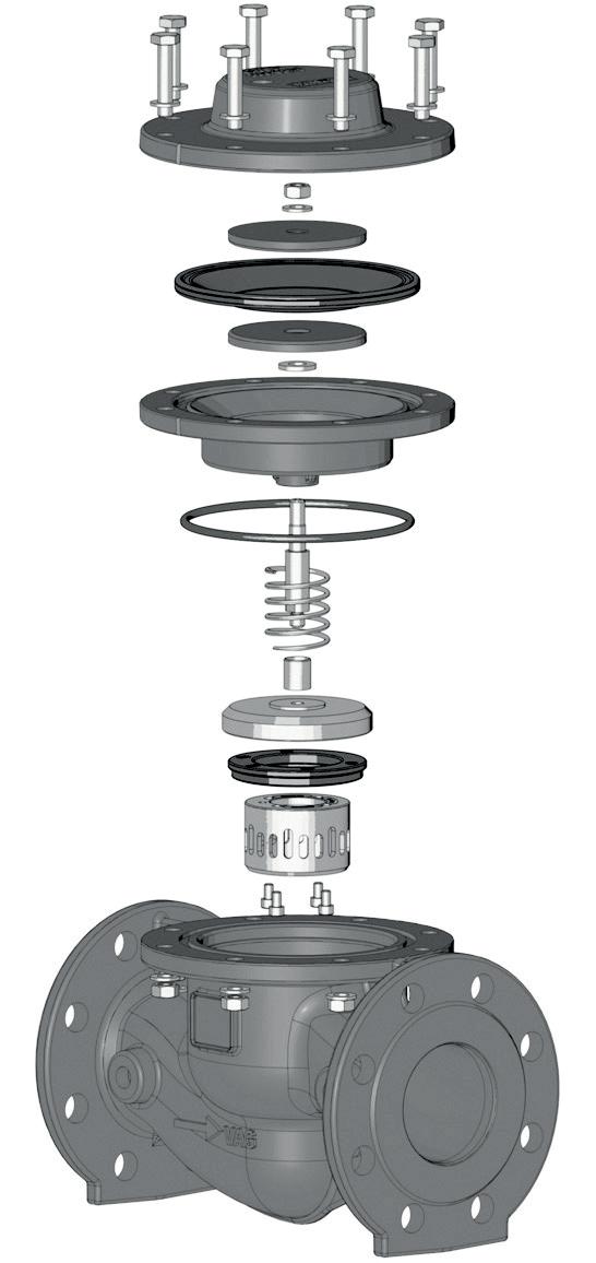 Vyjměte z filtru síto a očistěte ho. 1 7.3 Údržba armatury Nářadí: inbus klíč 5 mm ( DN 150) nebo 6 mm ( DN 200), ploché klíče 17 a 19 mm, plochý šroubovák Pozn. Pozice dílců se vztahují k obr.