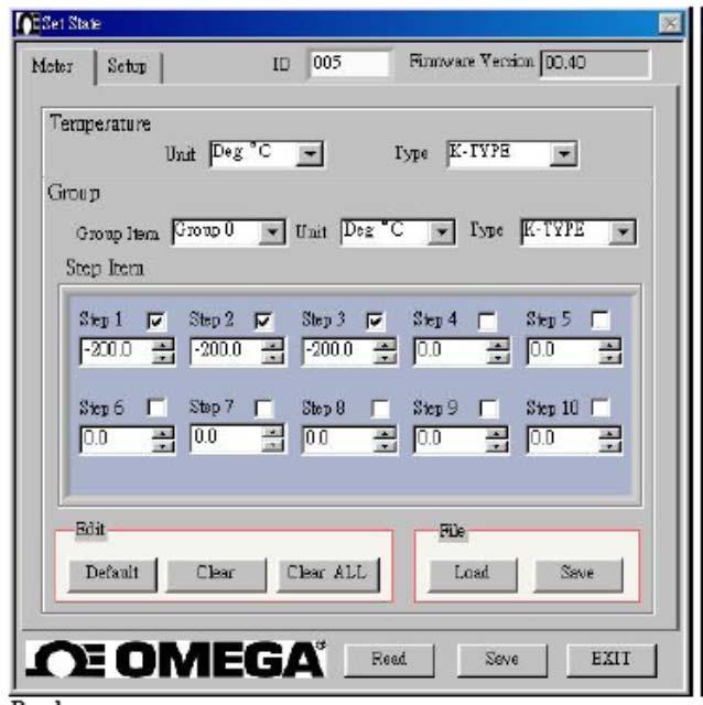 T2 Displej kreslí T2. State value (upřeněná hodnota). Interval nastavení. Start Log File type *.txt nebo *.xls Quit Exit 5. Nastavení zpřesnění (str.