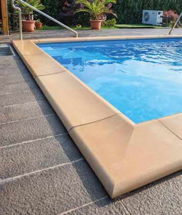 BAZÉNOVÉ LEMY Dílce bazénových lemů umožňují olemování bazénů pravoúhlého nebo oválného půdorysu.