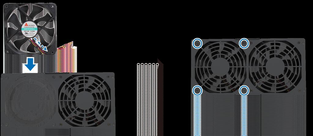 5 Instalace nového ventilátoru: a Nahraďte nefunkční ventilátor dobrým (tak, aby kabel
