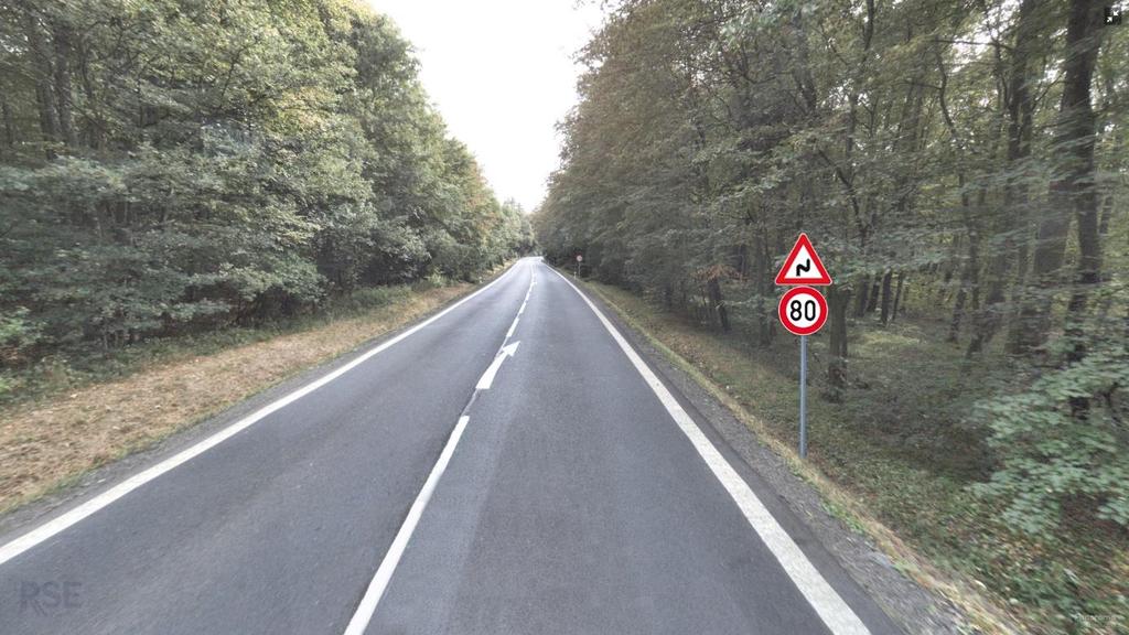 Úsek silnice I/54 ve Žďánickém lese navržené opatření na