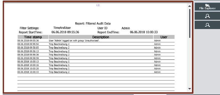zpracování Zobrazení Audit Trailu na Comfort