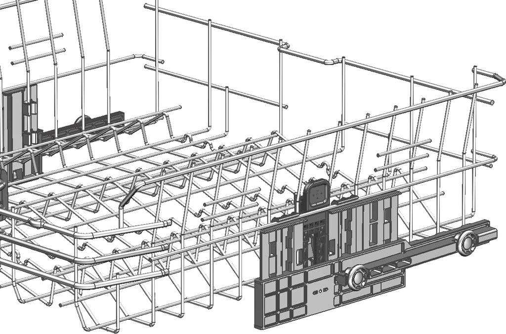 Příprava Nastavení výšky horního koše Mechanismus nastavení výšky horního koše byl navržen, abyste mohli vytvořit větší prostor ve spodní nebo horní části vašeho spotřebiče v závislosti na vašich