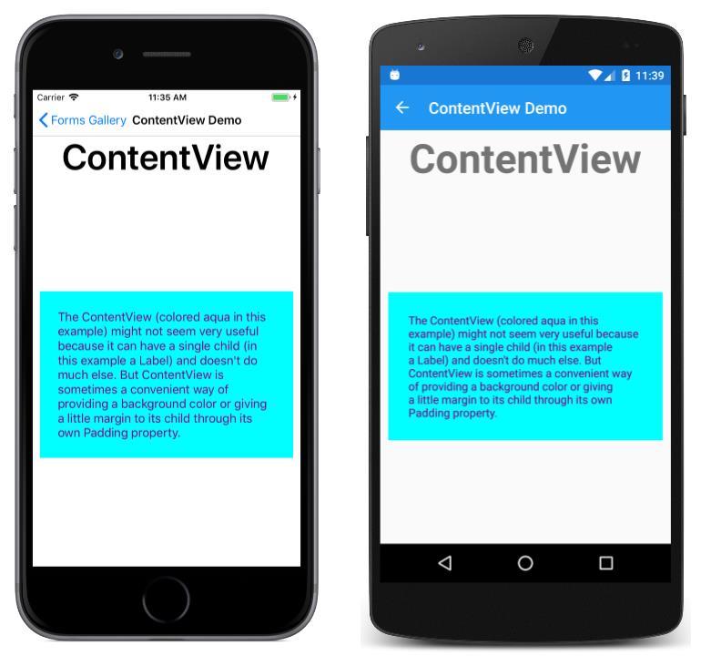 Layouts jedna komponenta ContentView Jeden