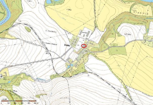 Mapa širších vztahů, pozemek čís.