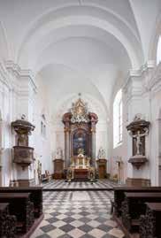 KOSTEL SV. JOSEFA 5 JOSEFSKÁ 1 Kostel byl postaven v raně barokním slohu v letech 1651 1653 stavitelem Pavlem Weinbergerem. Původně byl součástí kláštera františkánek, který byl však Josefem II.