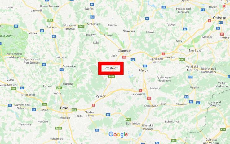Prostějov, region Obrázek 1 - Město Prostějov lokalizace v regionu (zdroj: www.google.com) 3.