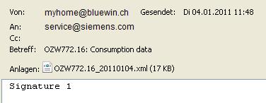 ch Internet Ethernet TCP/IP DSL router DNS server Mail server mail.bluewin.ch DSL router OZW772.01 Email PC Email received IP address: 192.168.2.10 Subnet address: 255.255.255.0 Standard gateway: 192.