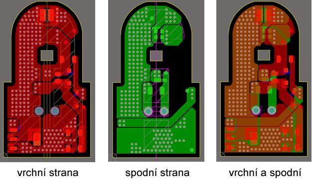 Obr. 14. Vedení drah na DPS (routing). Návrh výrobního panelu. Osazovací proces má být rychlejší a levnější. Panel obsahuje mnoho jednoduchých desek s určitými otvory a značkami.