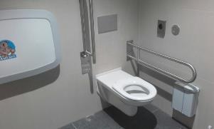 OJ TSN (a) Zásobník na toaletní papír typ VENCL MEDIJUMBO 25 CS NEREZ a zásobník na hygienické sáčky, koš na papír a hygienické sáčky.
