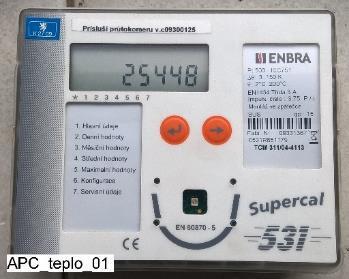 Obr. 4 - Display odečtového prvku Montáž a zapojení měřících zařízení pro obchodní měření tepelné energie (a) K měřičům tepelné energie musí být přiveden samostatný elektrický přívod v předepsaném