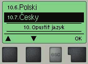 Jazyk menu 10 F 10 - Jazyk Menu 10. Jazyk se používá k volb jazyka menu. Nastavení je vyžadováno automaticky v pr b hu uvád ní do provozu.