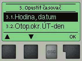 asova menu 3 F 3 - asova Menu 3. asova se používá k nastavení asu, kalendá ního data a provozních as topného okruhu. P i azené referen ní teplotní hodnoty jsou speci kovány v menu 5.