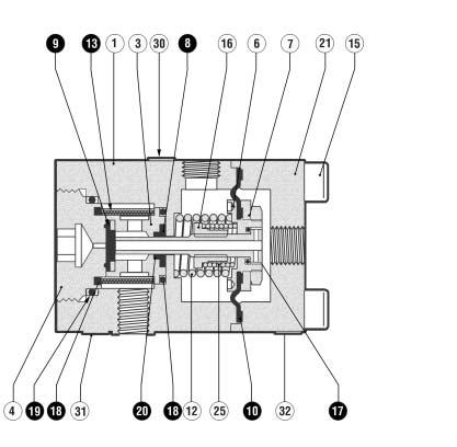 PRE-REGULATOR R4/A/FO DOWNSTREAM PRESSURE PILOT FEED INLET POS.