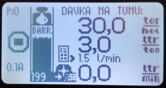 aplikace. Pro obsluhu potom není nutné sledovat požadovaný průtok. Pracovni mod - 03 Tento mod slouží k jednoduchému nastavení dávkování.