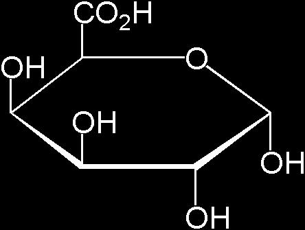 Základní funkční jednotka oxicelulózy je kyselina anhydroglukuronová (dle názvosloví IUPAC -D-glucopyranuronic acid), ve strukturním vzorci číslice 1 6 zobrazují konvenčním číslováním uhlíkové atomy