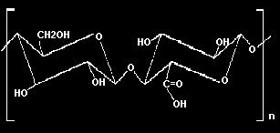 kde M Glu = molární hmotnost glukosové jednotky (162 g/mol) M GlAc = molarní hmotnost jednotky kyseliny glukuronové (176 g/mol) M COOH = molarní hmotnost karboxylové skupiny (45 g/mol) W COOH =