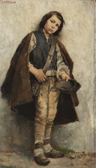 VÝBĚR ZE 78. A 79. AUKCE GALERIE KODL Jakub Schikaneder (1855 1924) Žebráček olej na dřevě, dat.