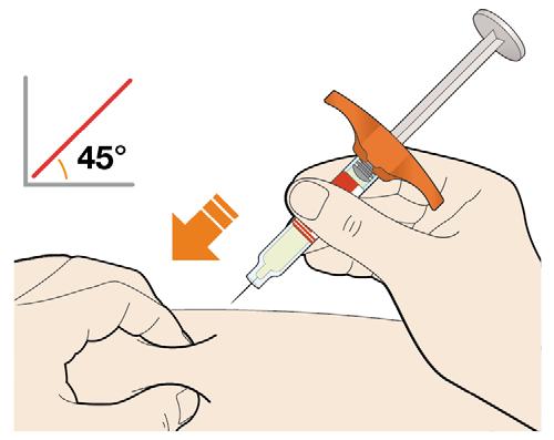 2. Vytvořte kožní řasu. Pomocí palce a ukazováčku vytvořte kožní řasu ve zvoleném místě vpichu. 3.