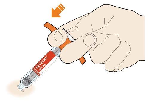 Pomalu stlačujte píst až nadoraz, dokud nebude injekční stříkačka prázdná. 5.