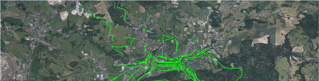 Obrázek 11: Problémová mapa cyklistické a pěší dopravy Obrázek 12: Problémová mapa