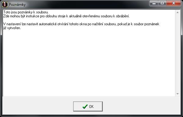 3 Hlavní menu programu - Hlavní menu programu 3 Hlavní menu programu 3.1 MENU SOUBOR 3.1.1 Poznámky Klávesová zkratka: Ctrl+P Zobrazí okno poznámek*.