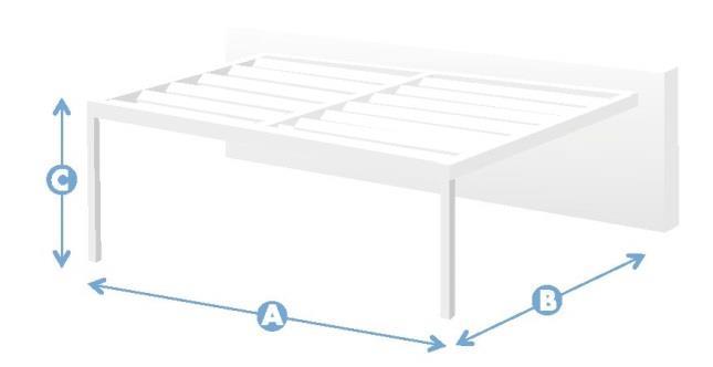 Maximální výška 3000 mm DUPLEX 2 SLOUPKY A Maximální šířka 6500 mm B Maximální délka