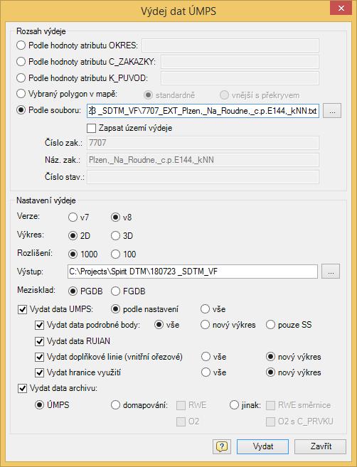 1.6. Nástroj pro export dat do XML pro správce technické infrastruktury (STI) Nástroj slouží pro export dat DTM z datového skladu ÚMPS do formátu XML ve struktuře dle Provozní dokumentace DTM DMVS