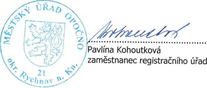 MUO 119/2018/HSFO/ÚD MĚSTSKÝ ÚŘAD odbor hospodářsko správní a finanční čj. MUO 1580/2018/HSFO/PK Politická strana: Křesťanská a demokratická unie-československá strana lidová Podle ust. 23 odst.