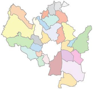 Brno a jeho městské části Obrázek č. 8 Mapa města Brna s vyznačením městských částí Brno and its City Districts Figure no.