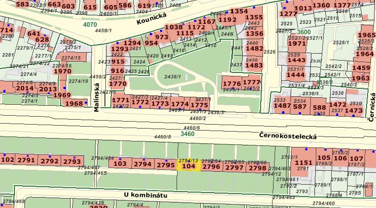 10 D. Seznam příloh Cenová mapa parcely