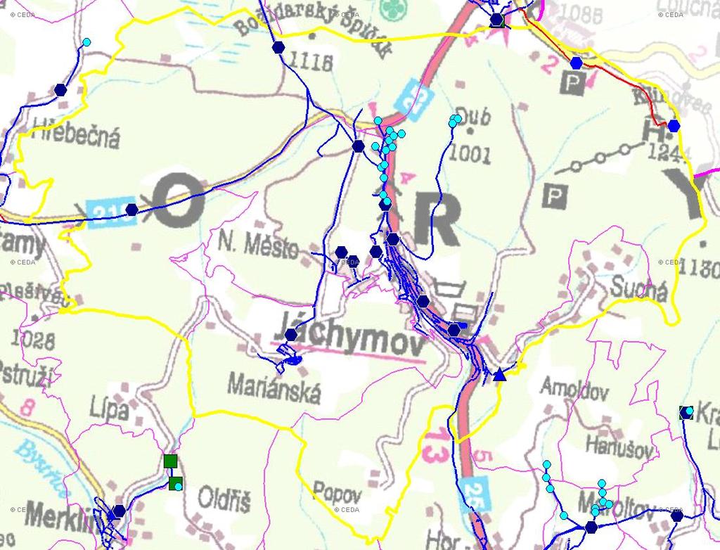 D. VODOVODY D.1 POTŘEBA VODY Z BILANCE Základní parametry: Ozn.: Jednotky: Rok: 2 5 21 215 Počet všech zásobených obyvatel Nz obyvatel 82 71 54 37 Voda vyrobená celkem VVR tis.