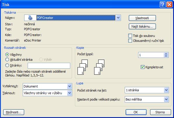 vložit nebo psát Váš text. S tímto textem lze provádět veškeré standardní operace, jaké jsou vaším programem možné (např. formátování písma do odstavců, odrážek atp.).