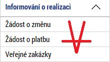 Založení nové ZoR / 1 V případě, že se záložka Zprávy o realizaci nezobrazuje, není možné