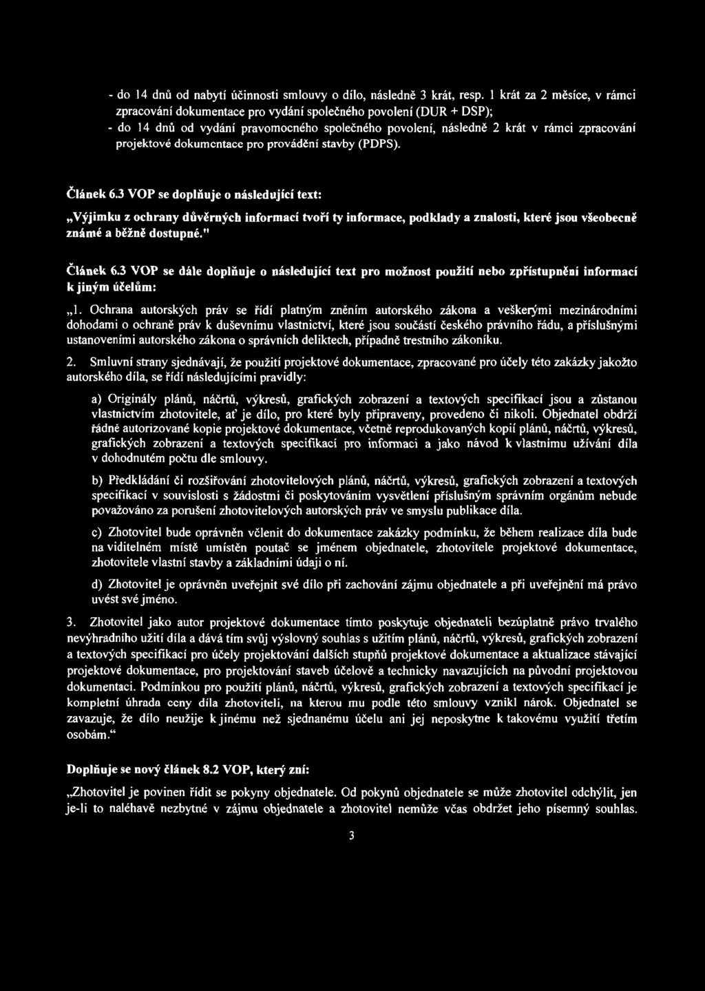dokumentace pro provádění stavby (PDPS). Článek 6.