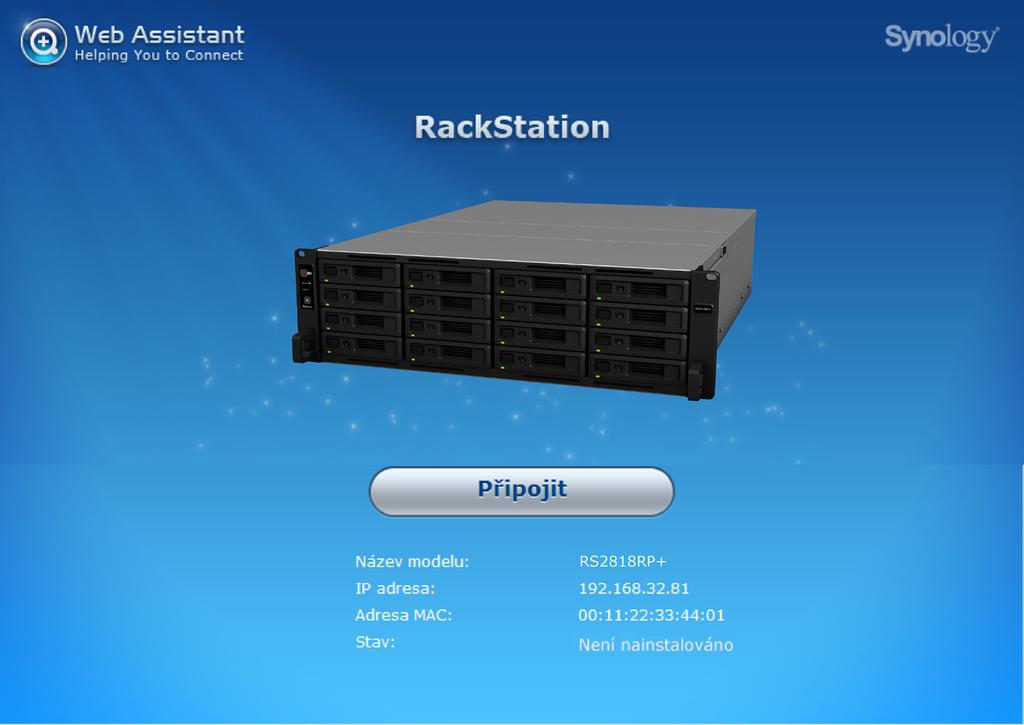 Kapitola 3 Instalace systému DSM na zařízení RackStation Po dokončení nastavení hardwaru nainstalujte na zařízení RackStation systém DiskStation Manager (DSM) jedná se o operační systém společnosti