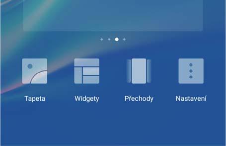 Domovská obrazovka Úprava pořadí stránek na obrazovce: Klepněte a podržte stránku obrazovky, kterou chcete přesunout, a přetáhněte ji na požadovanou pozici.