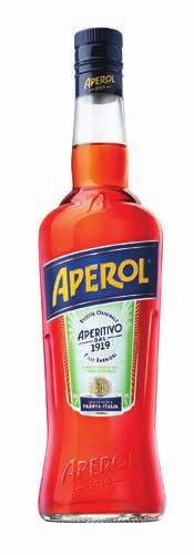 Aperol spritz 60 ml Prosecca 20 ml perlivé vody 40 ml Aperolu