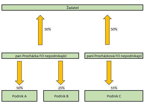 d) Propojení přes FO neající Pan Procházka a jeho žena jsou FO neající jednající ve shodě.