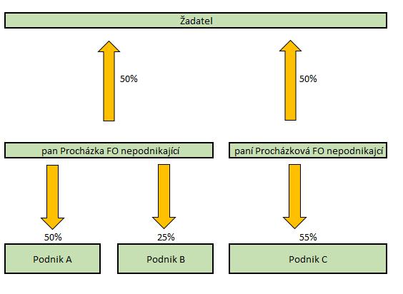 d) Propojení přes FO neající Pan Procházka a jeho žena jsou FO neající jednající ve shodě.